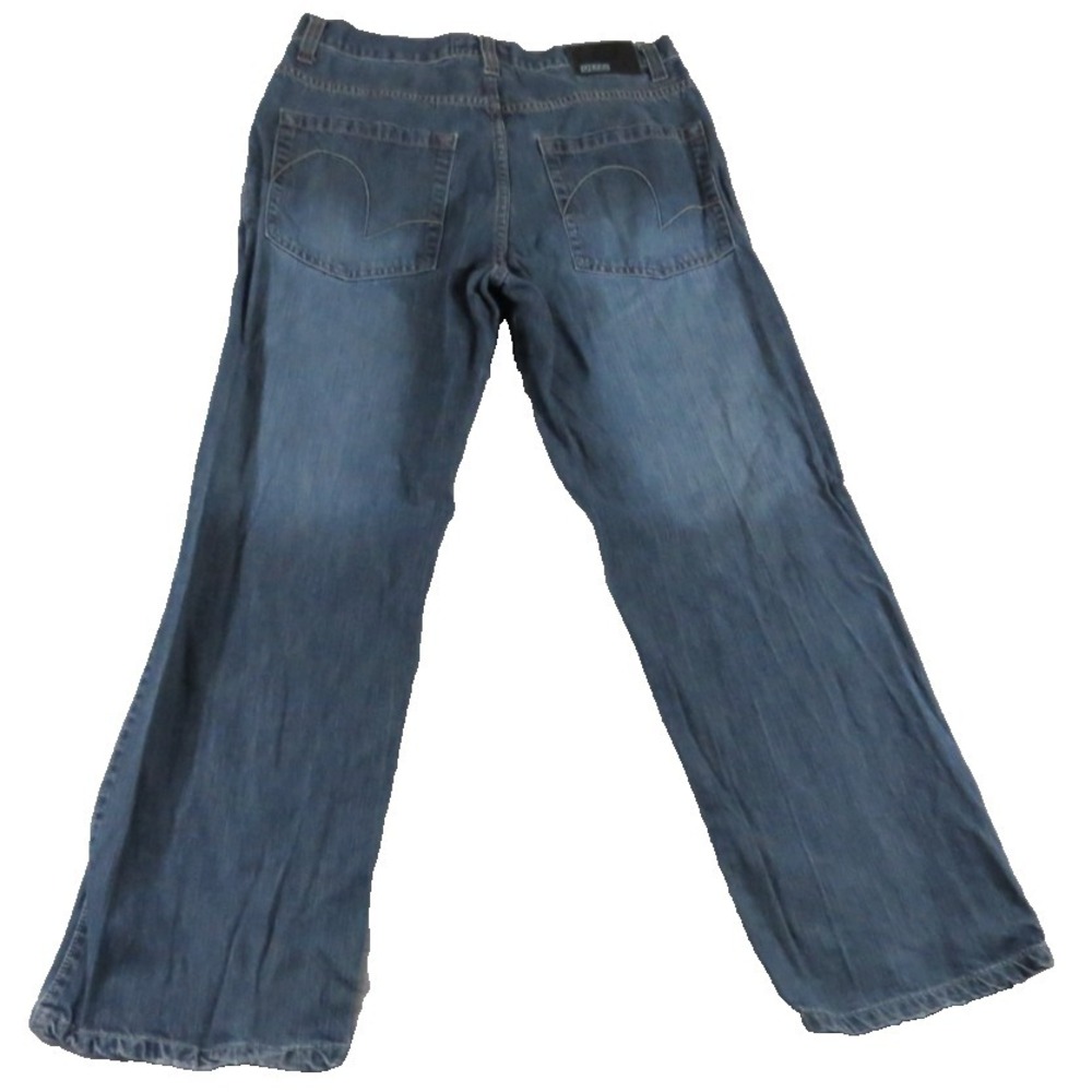 VTG Qruel Jeans Men 34x32 Wide Leg Baggy Blue Denim Y2K Hip Hop Skater Loose Fit